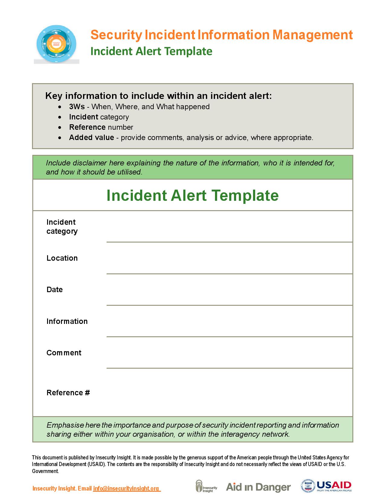 Incident Alert Report